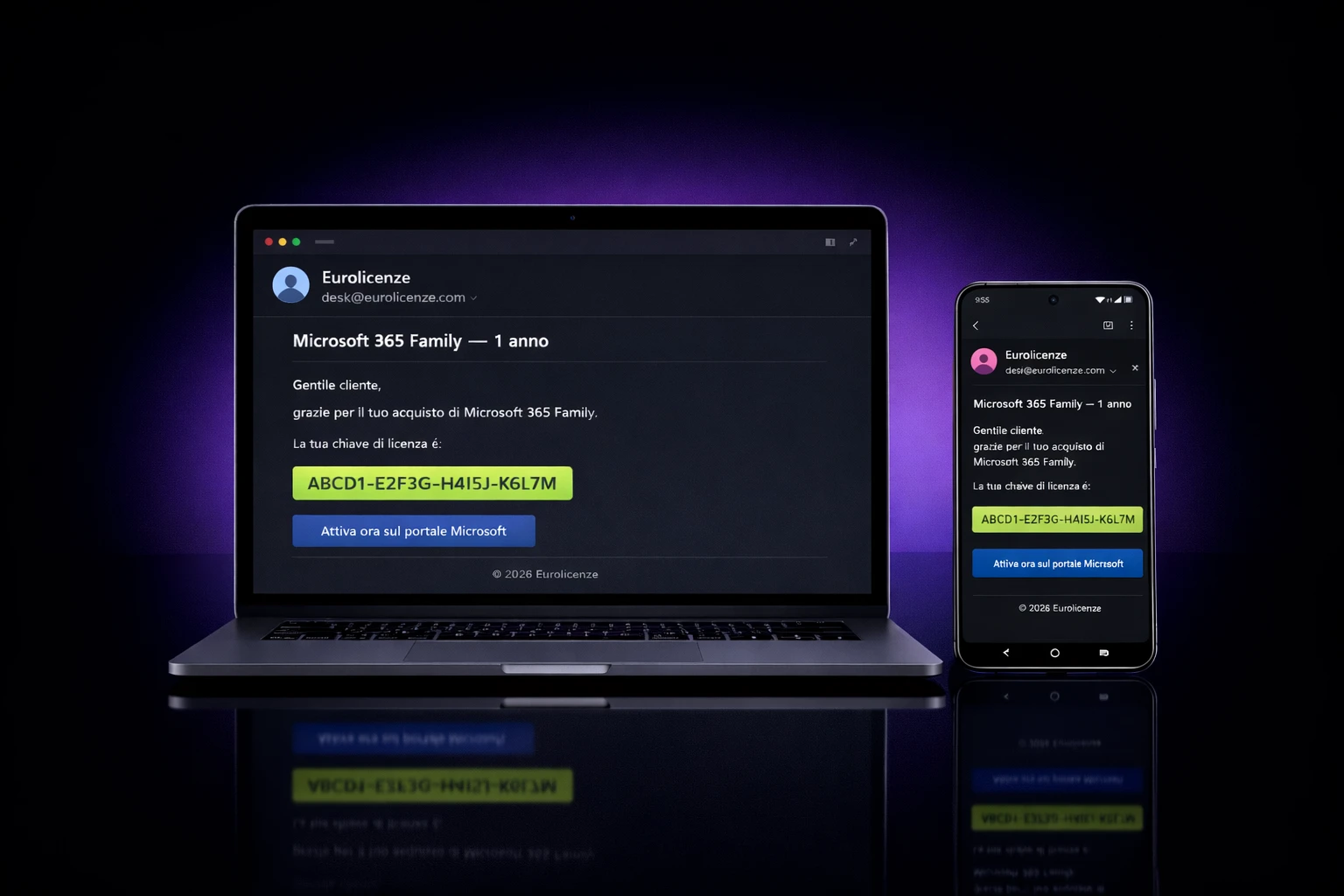 Eurolicenze — Licenza originale Microsoft 365, Office 2024 e antivirus ricevuta via email entro 5 minuti, pronta all'attivazione su PC, Mac o smartphone